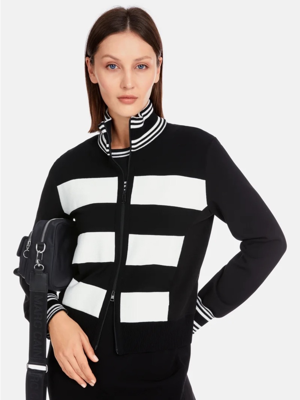 Marc Cain Sport Wide Stripe Zip Cardigan